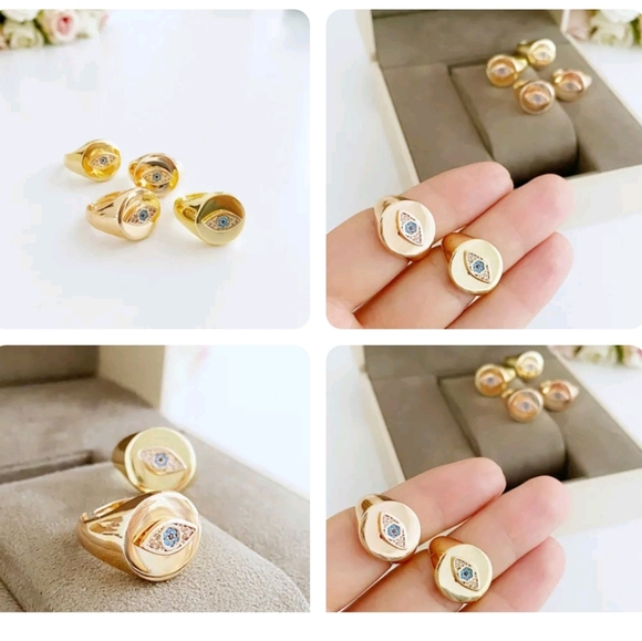 1 x Zircon Gold Eye Ring Women Ring Party Jewelry Gift Size 5.5 - Picture 2 of 9